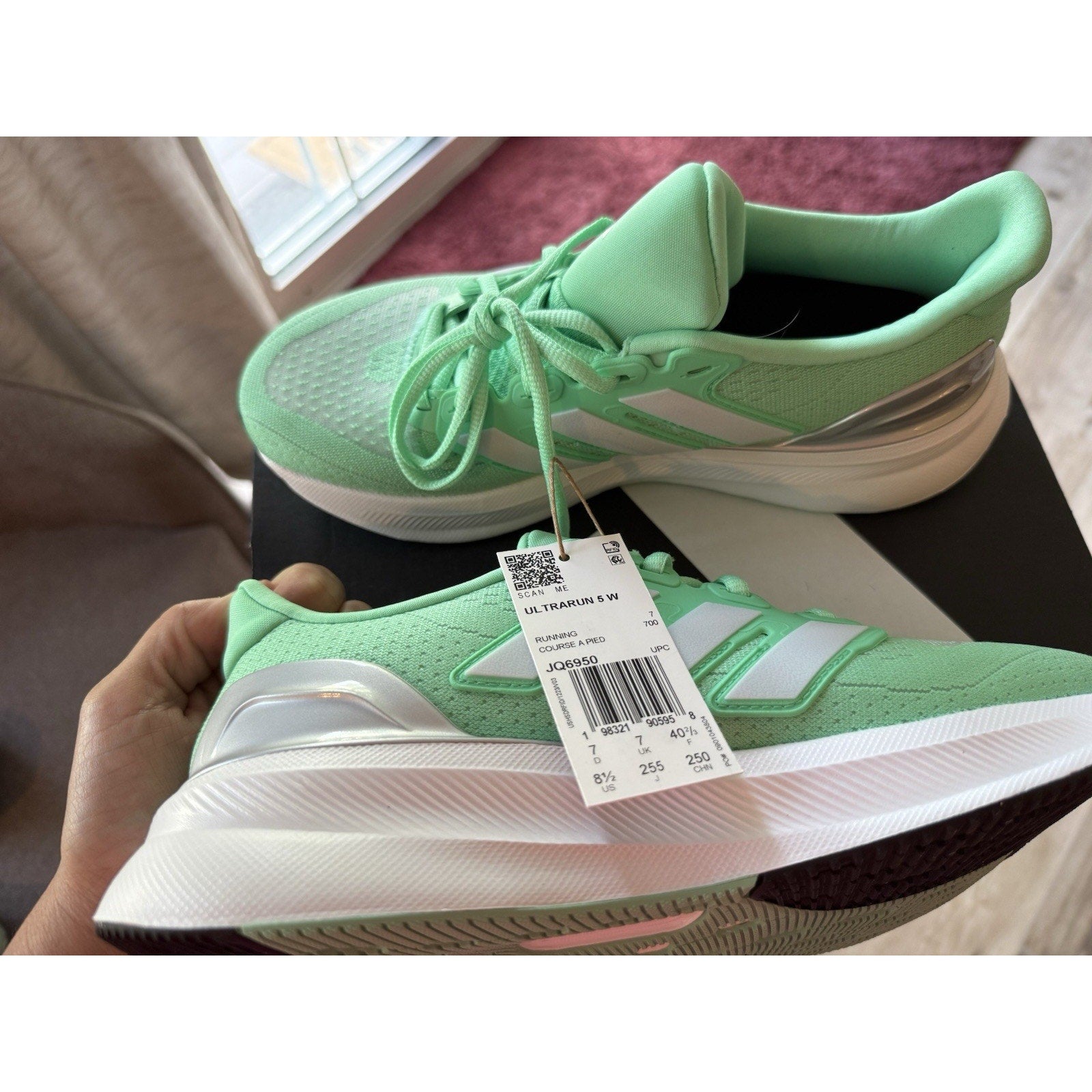 adidas Ultrarun 5 W Green Glow/Dash Grey/Core Black (Women's 8.5)