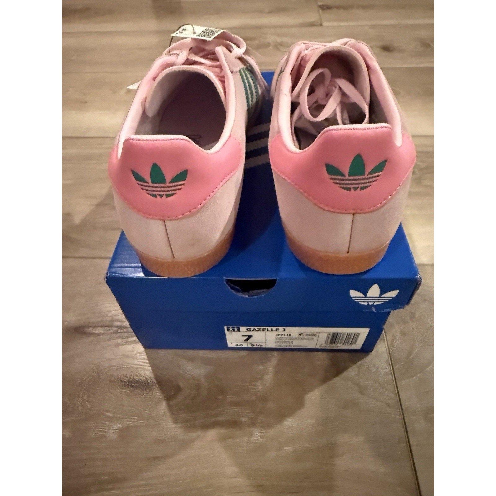 Adidas Gazelle J Pink Green Gum Sole Suede Sneakers Youth 7 Women’s 8 NIB JP7128