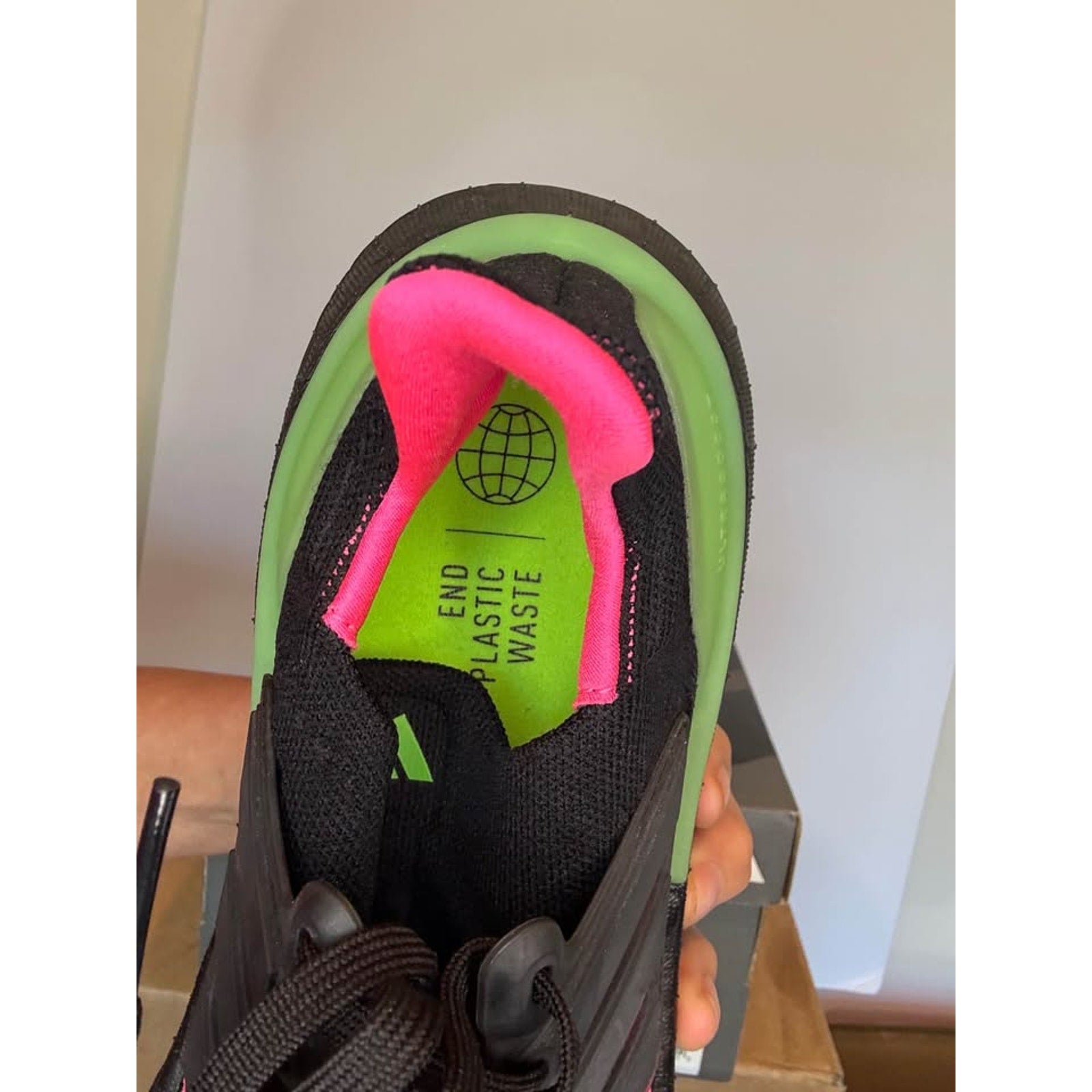 Adidas Ultraboost Light W Running Shoes Black Pink Green US 7.5