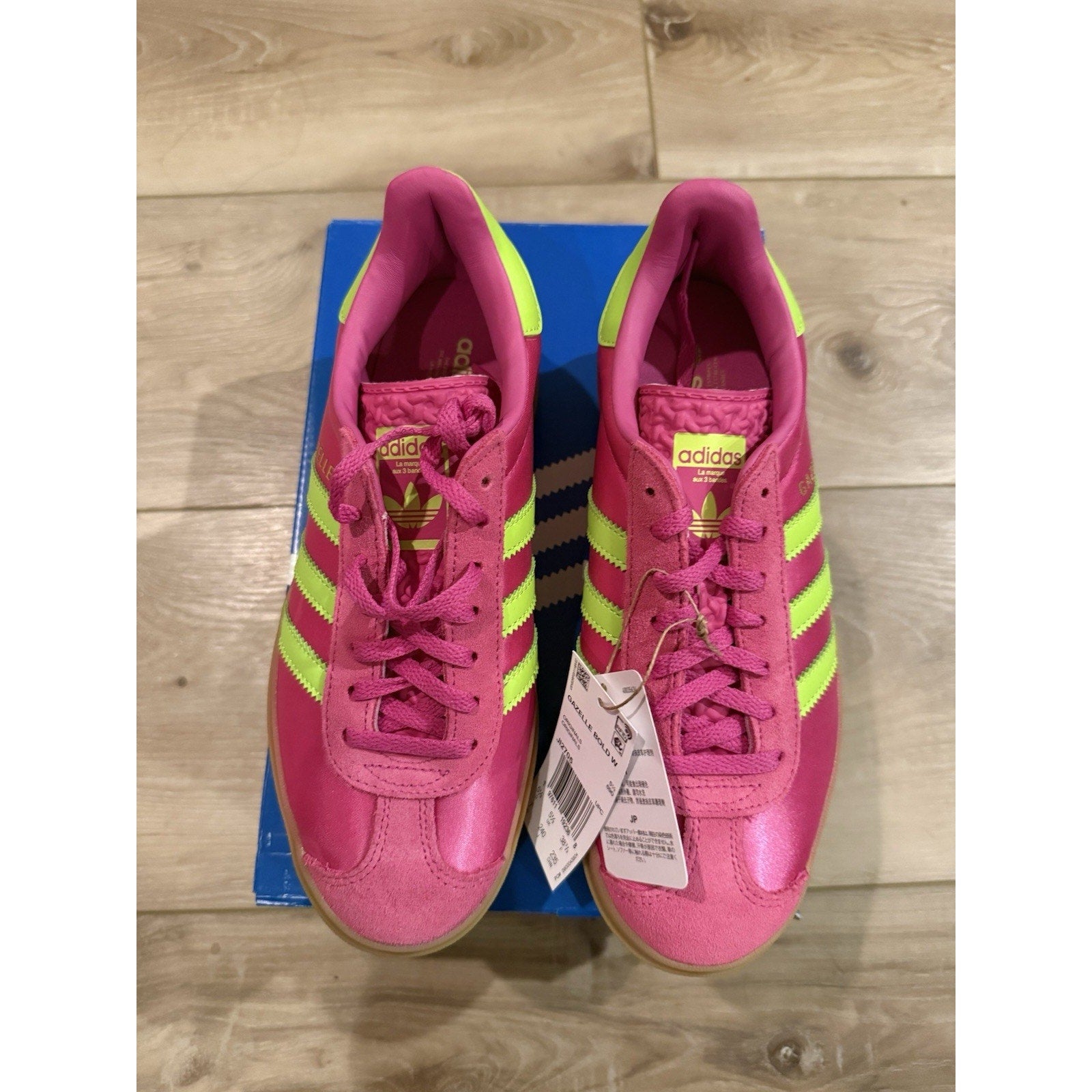 Adidas Gazelle Bold W Pink Lime Green Gum Platform Sneakers Women’s 7 JI2705