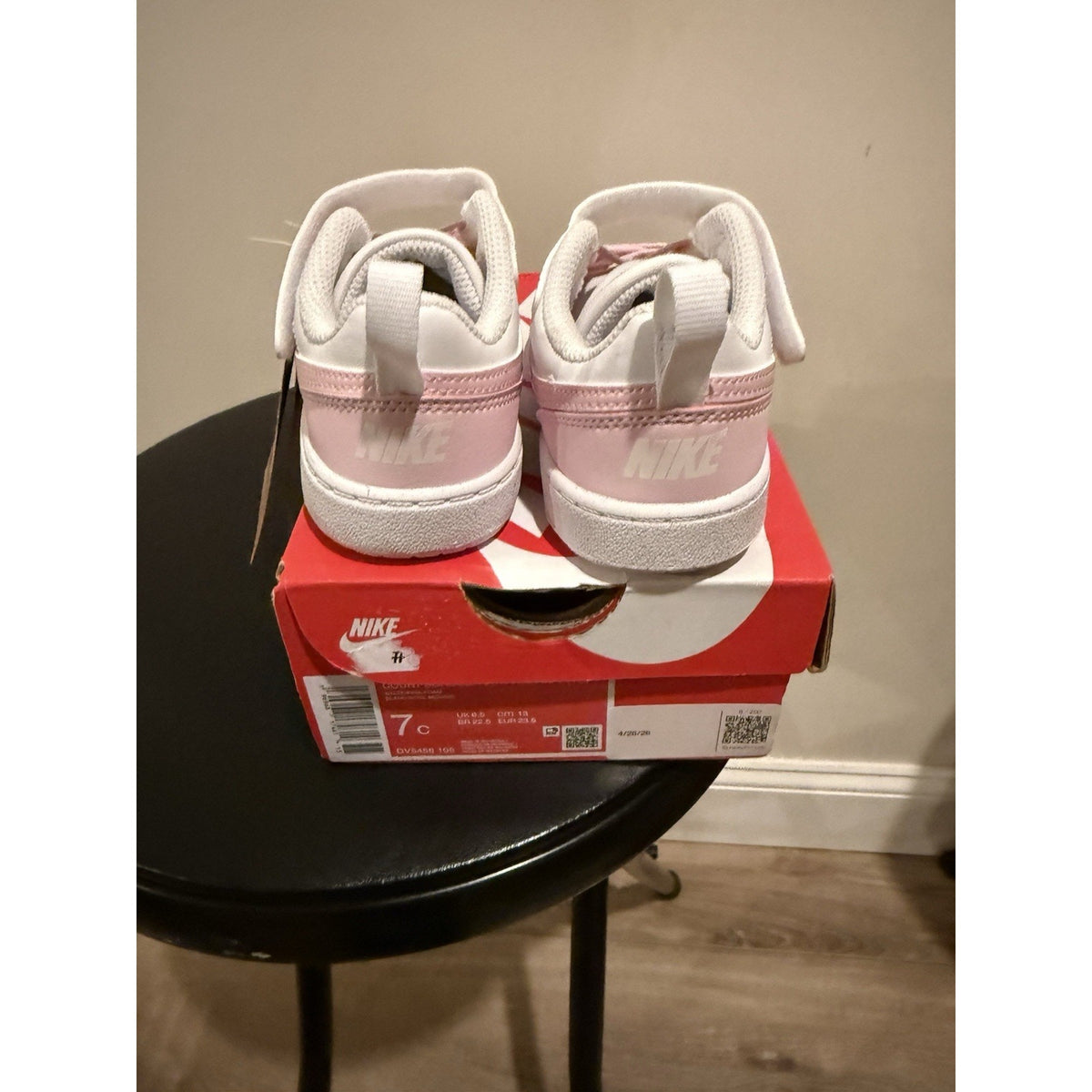 Nike Court Borough Low Recraft Kids Sneakers Pink White Size 7C
