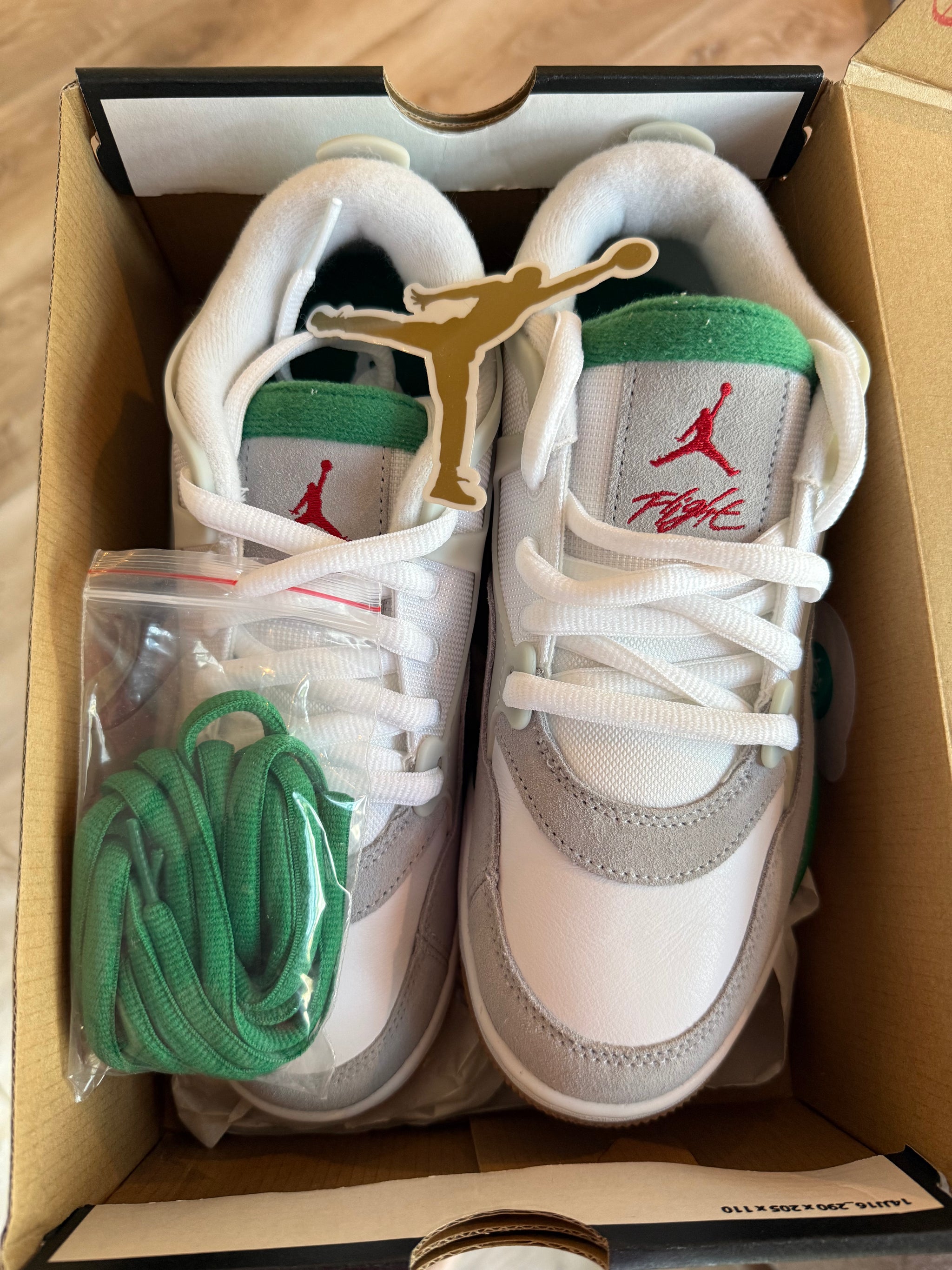 Air Jordan 4 RM GS White/Neutral Grey/Pine Green
