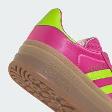 adidas Gazelle Bold Pink/Lime Platform Gum Sole — Women's