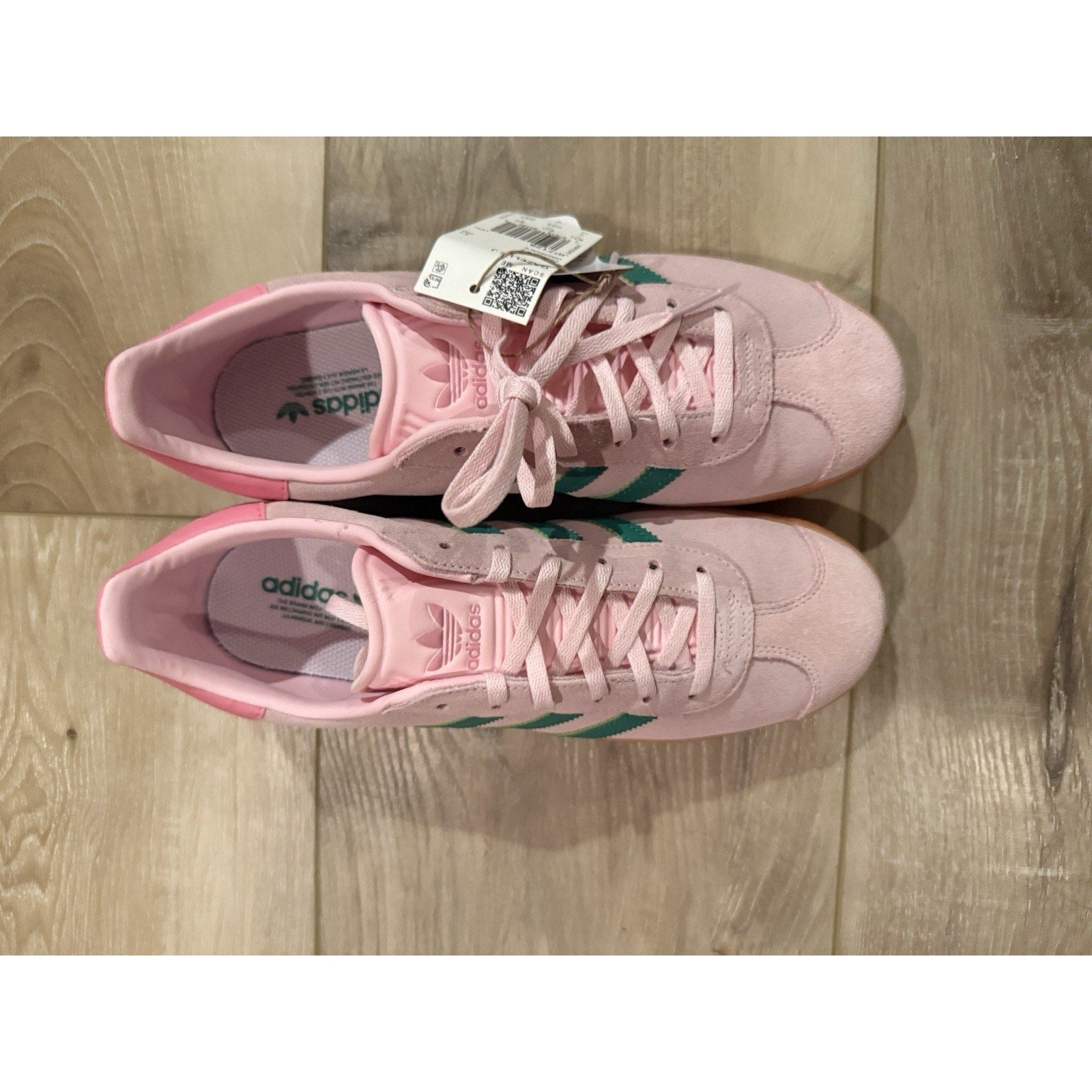 Adidas Gazelle J Pink Green Gum Sole Suede Sneakers Youth 7 Women’s 8 NIB JP7128