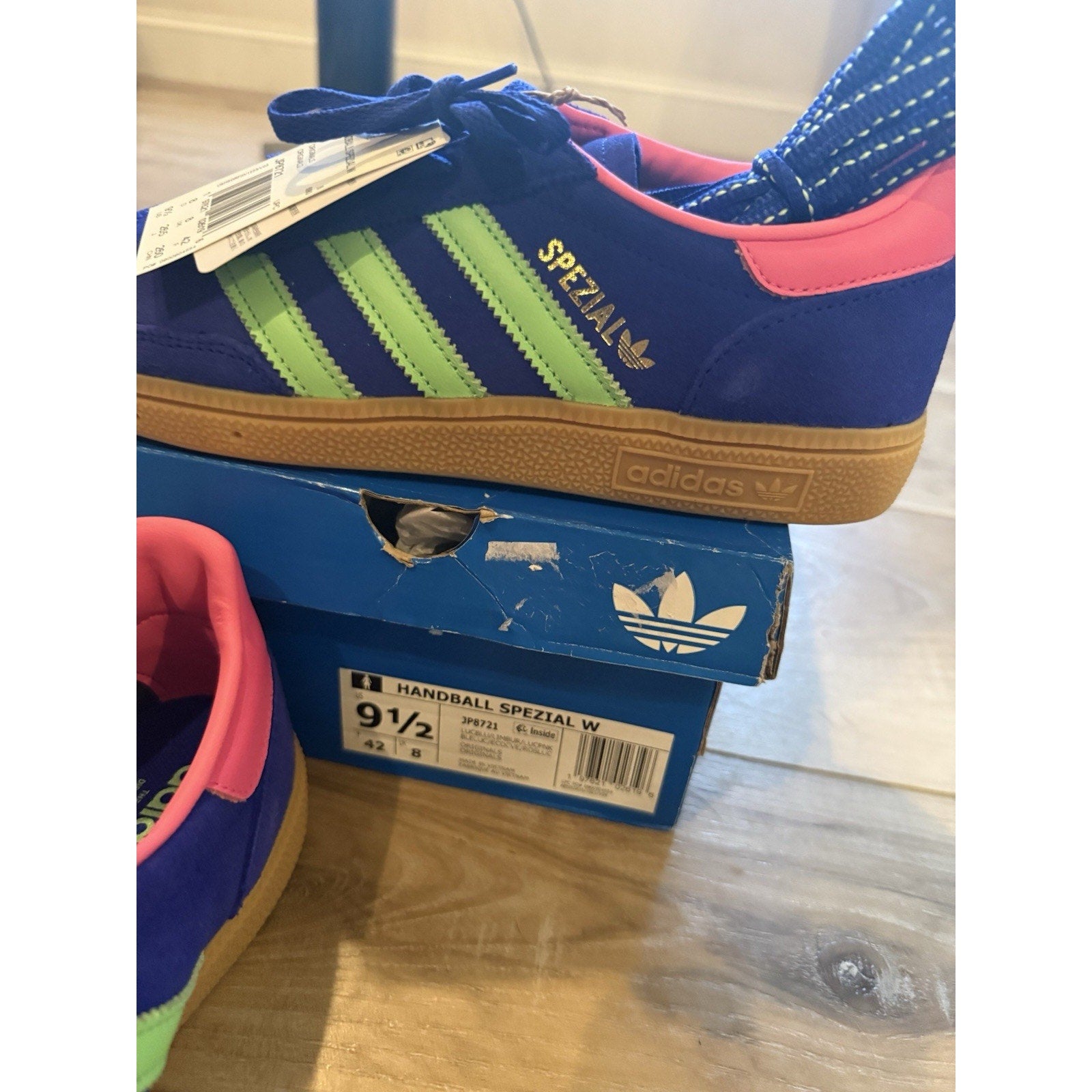 adidas Handball Spezial W Lucid Blue/Lime Burst/Lucid Pink Sneaker JP8721