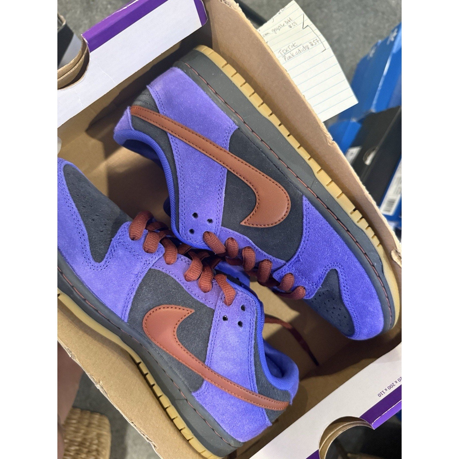 Nike SB Dunk Low Pro Persian Violet Cinnamon HQ1625-500 Size 8.5 New No Lid