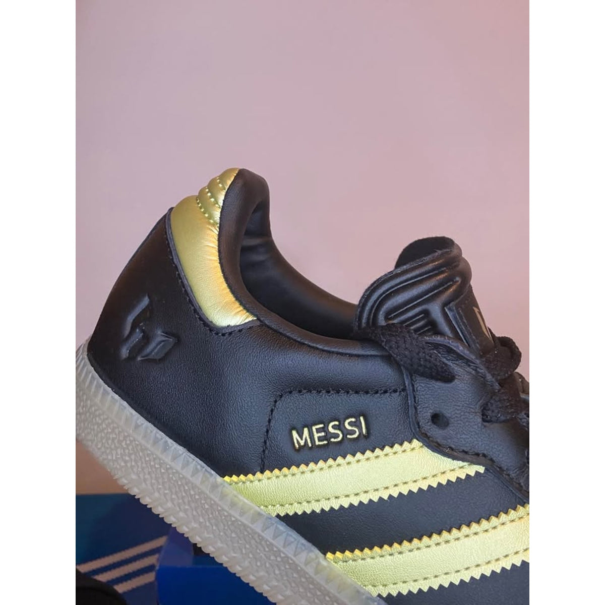 Adidas Samba Messi J Black Gold Shoes US 4.5Y